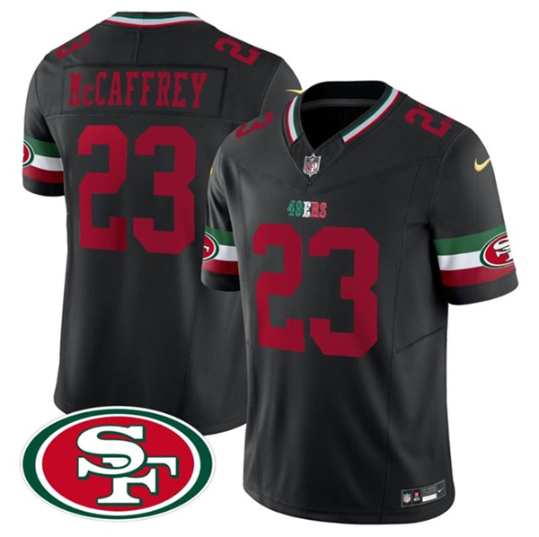 Men's San Francisco 49ers #23 Christian McCaffrey Black F.U.S.E. Mexico Vapor Limited Football Stitched Jersey